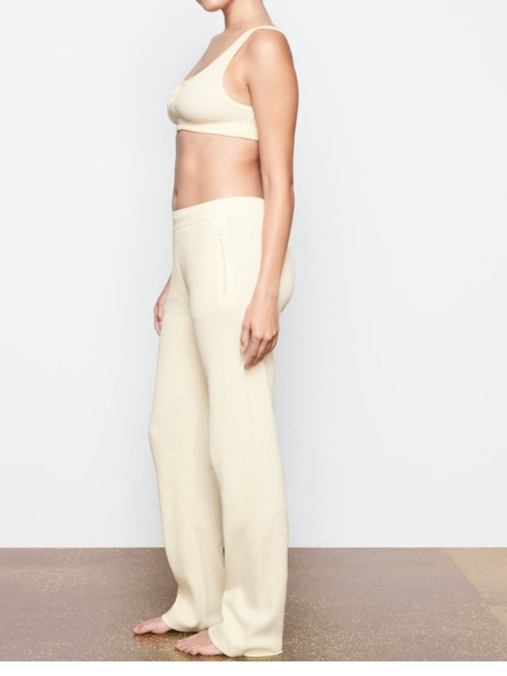 SKlMS WAFFLE LOOSE PANT Cream Size Large - Picture 3 of 11